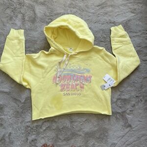 NWT BP. Nordstrom Moonlight Beach Graphic Hoodie Sweatshirt in Yellow Size M Y2K